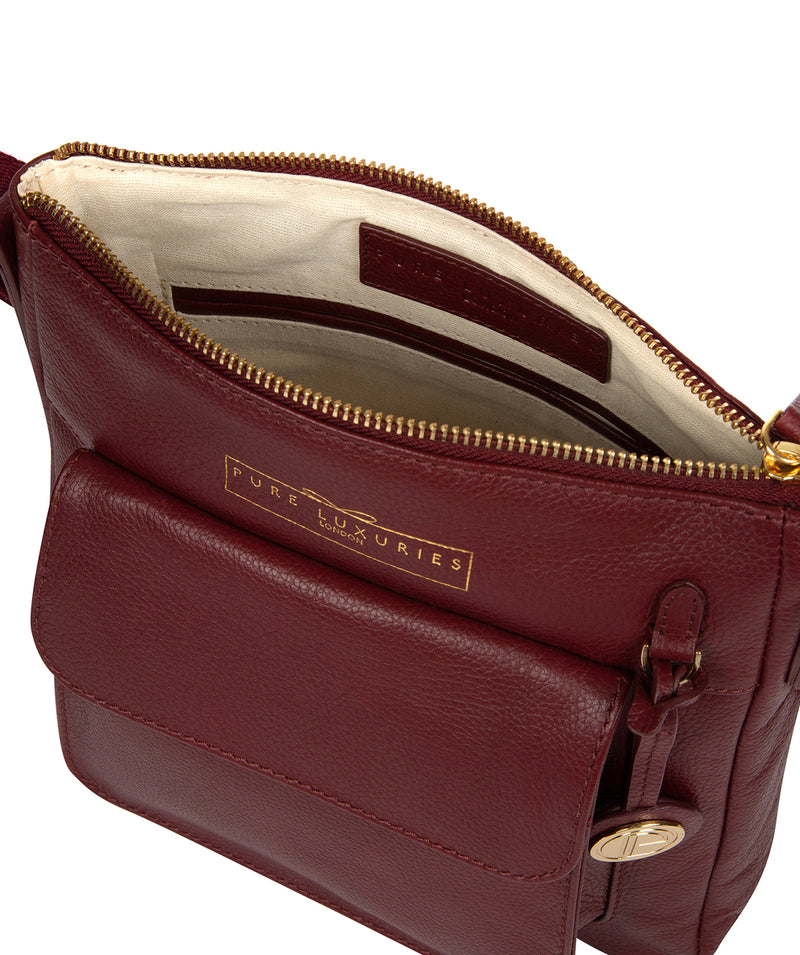 'Rayden' Deep Red Leather Cross Body Bag image 3