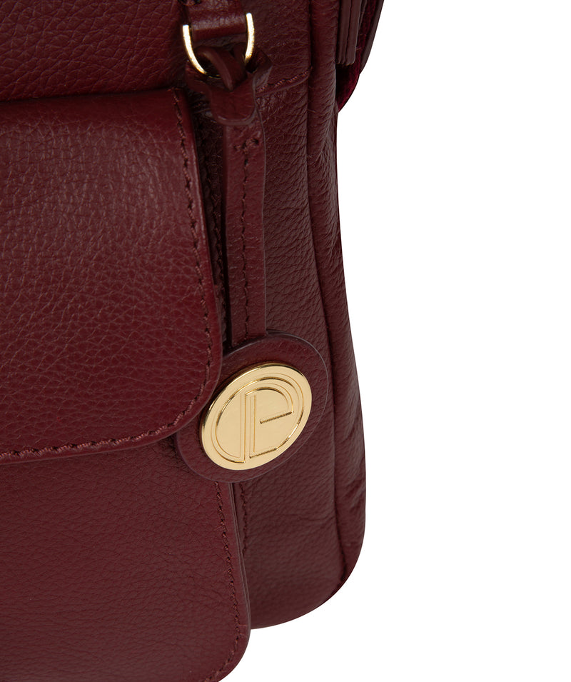 'Rayden' Deep Red Leather Cross Body Bag image 6