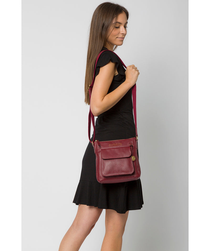 'Rayden' Deep Red Leather Cross Body Bag image 2