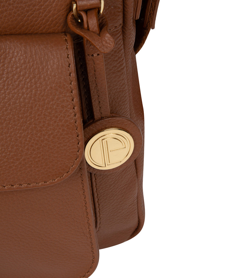 'Rayden' Tan Leather Cross Body Bag image 6