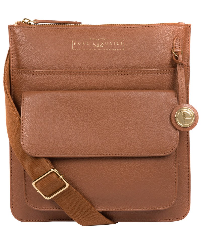 'Langley' Tan Leather Cross Body Bag