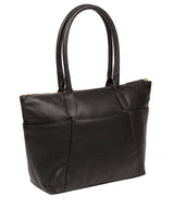 'Everly' Black Leather Tote Bag image 3