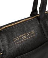 'Everly' Black Leather Tote Bag image 6