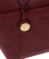 'Everly' Deep Red Leather Tote Bag image 6