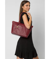 'Everly' Deep Red Leather Tote Bag image 2