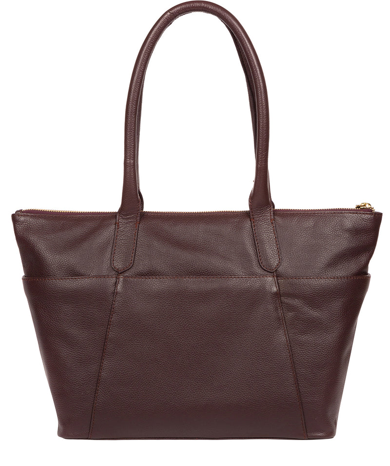 'Everly' Plum Leather Tote Bag image 3
