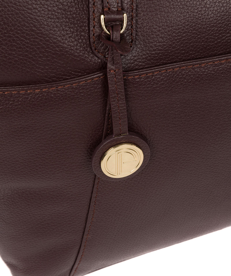'Everly' Plum Leather Tote Bag image 6