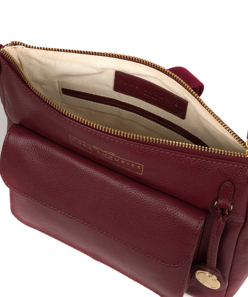 'Tindall' Deep Red Leather Shoulder Bag image 4