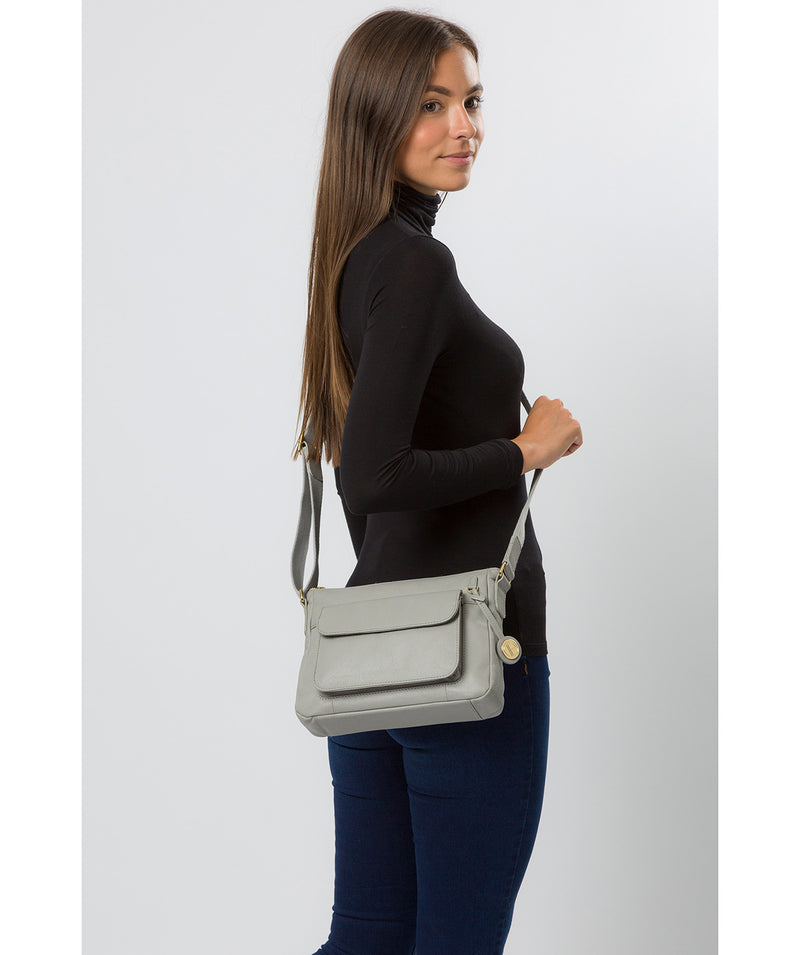 'Tindall' Grey Leather Shoulder Bag image 7