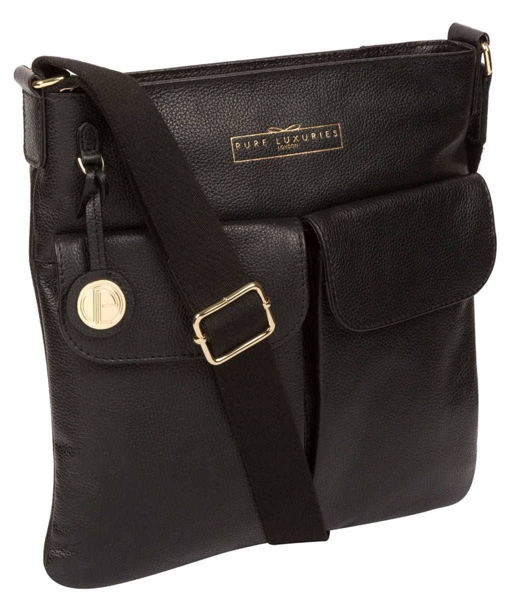 Black Leather Crossbody Bag 'Soames' by Pure Luxuries – Pure Luxuries ...