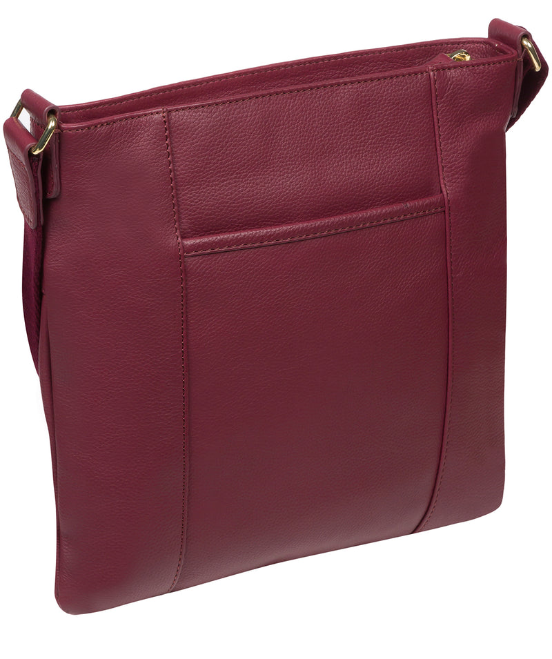 Pure Luxuries Classic Collection Bags: 'Soames' Pomegranate Leather Cross Body Bag