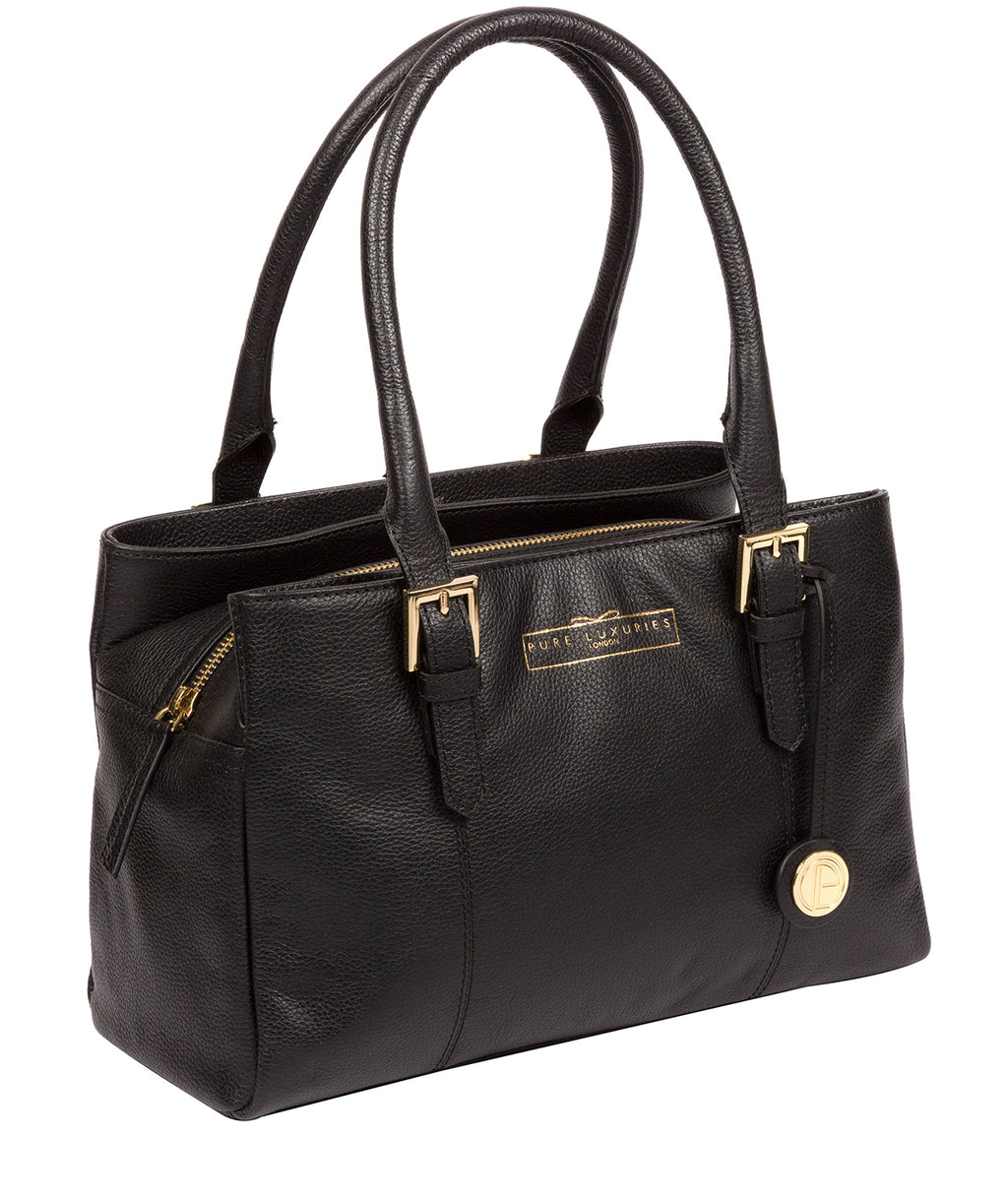 Black Leather Handbag 'Astley' by Pure Luxuries – Pure Luxuries London