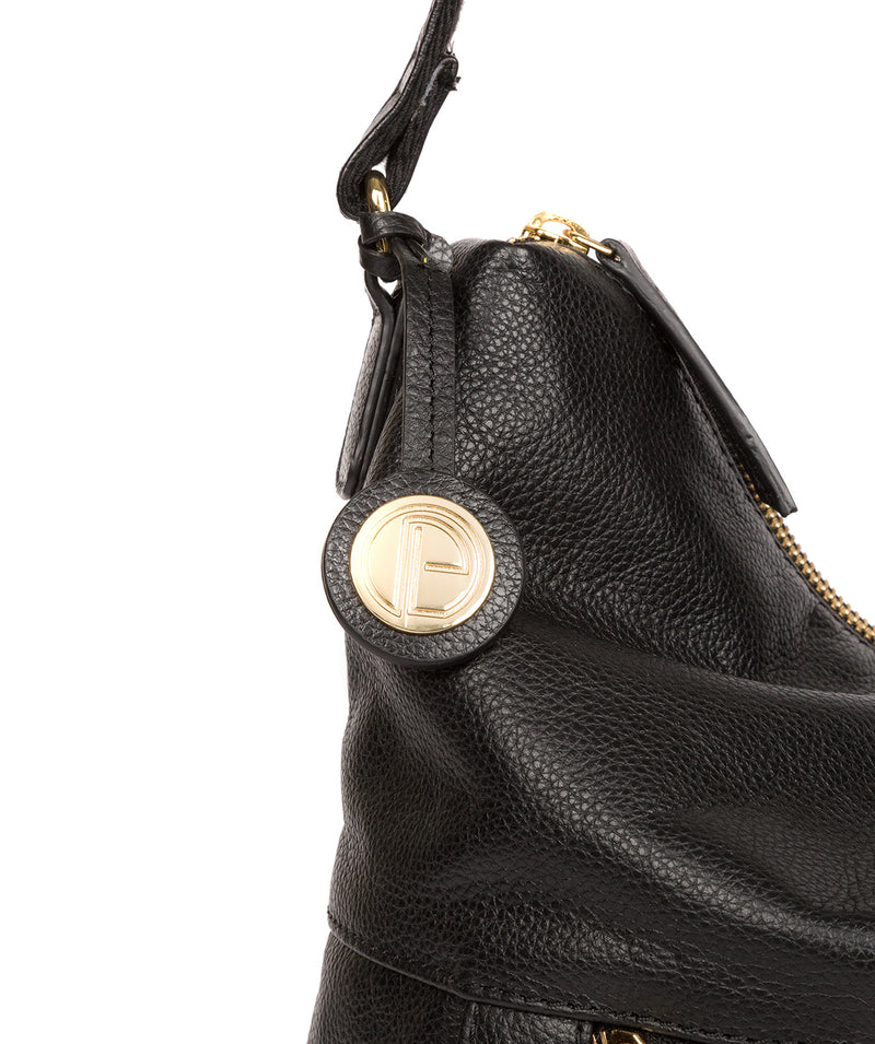 'Tenley' Black Leather Shoulder Bag image 6