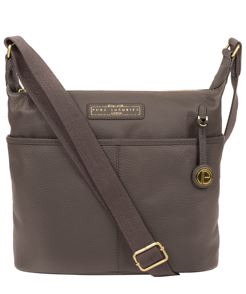 'Hove' Grey Leather Shoulder Bag  image 1