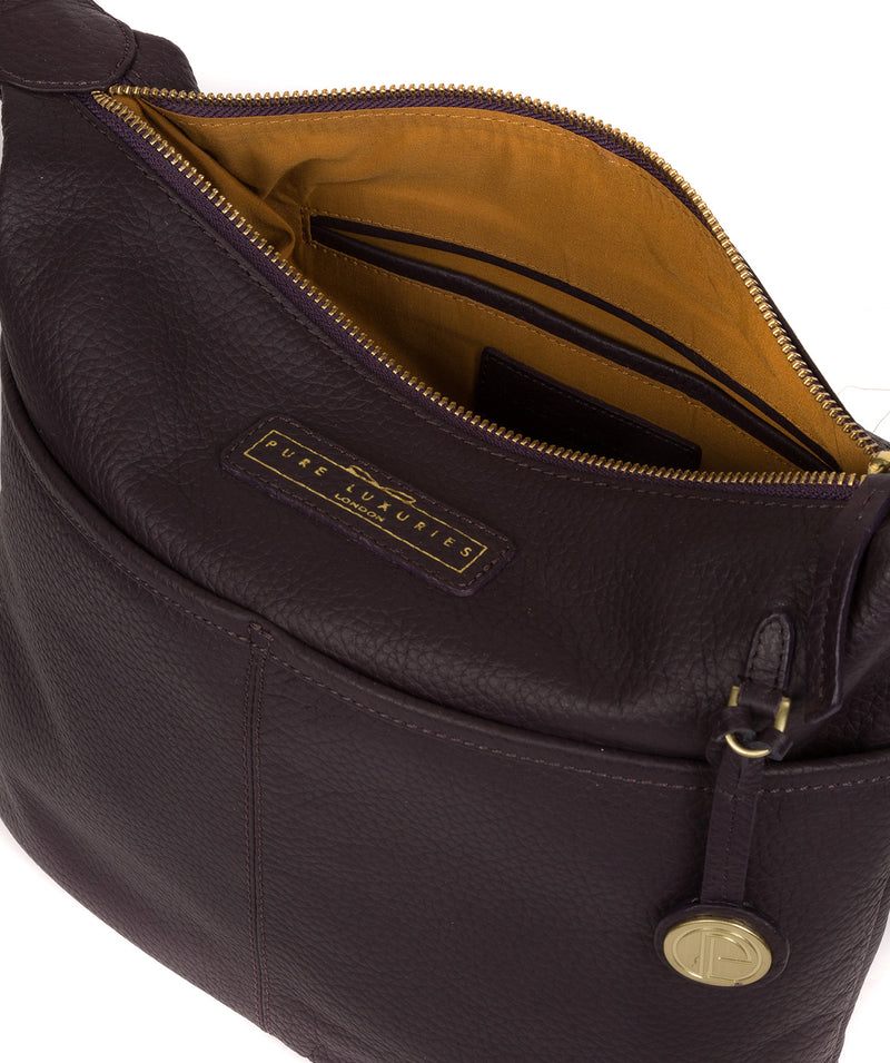 'Hove' Plum Leather Shoulder Bag  image 4