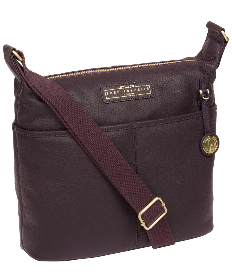 'Hove' Plum Leather Shoulder Bag  image 5