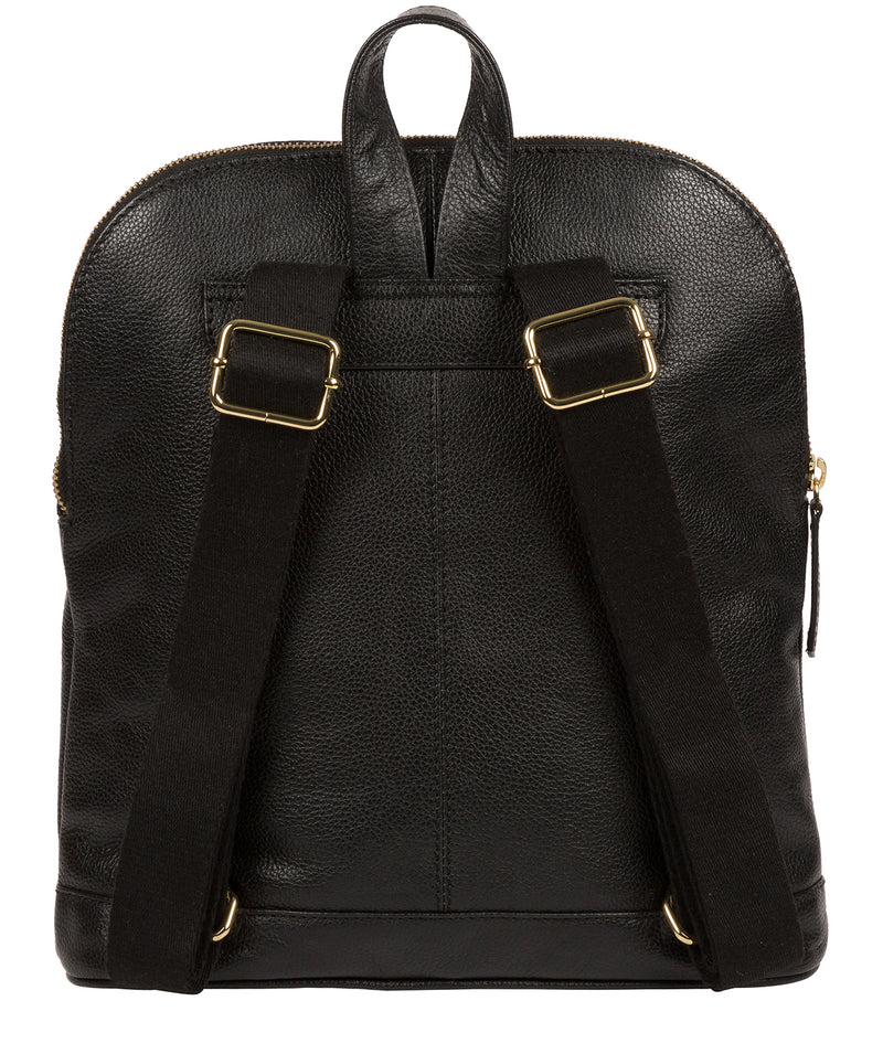 'Kinsely' Black Leather Backpack Pure Luxuries London