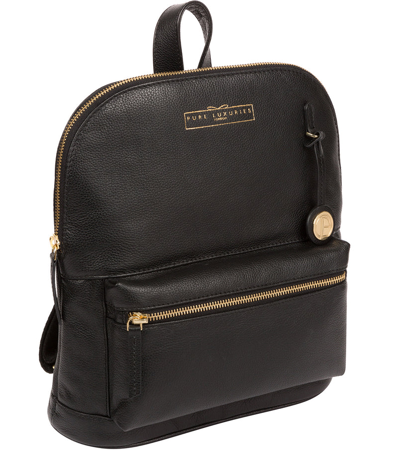 'Kinsely' Black Leather Backpack Pure Luxuries London
