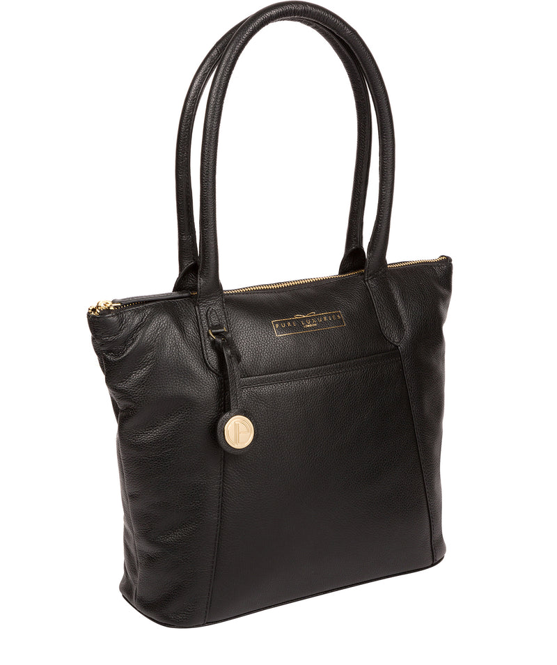 'Atherton' Black Leather Tote Bag Pure Luxuries London
