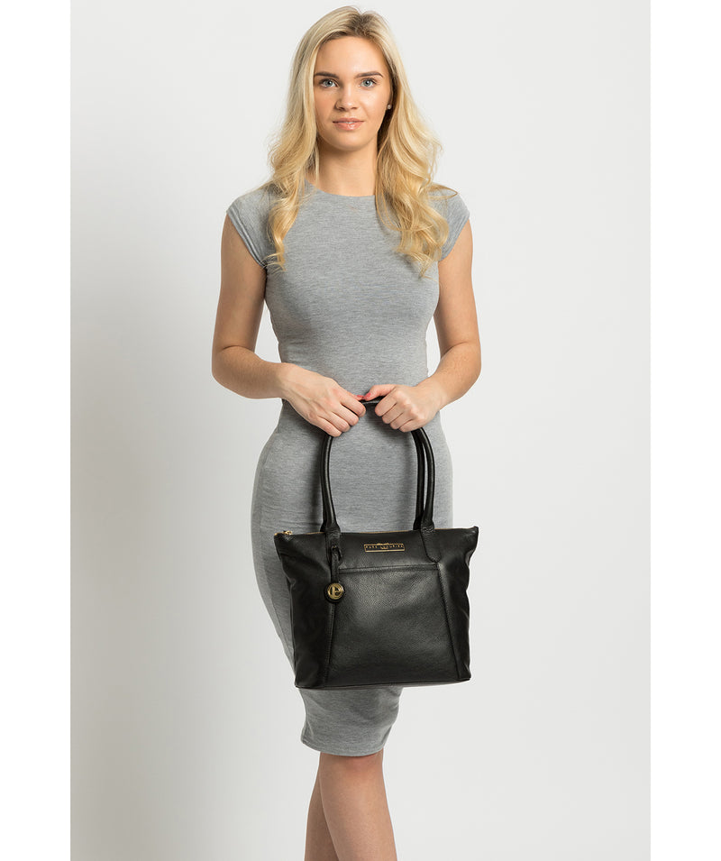 'Atherton' Black Leather Tote Bag Pure Luxuries London