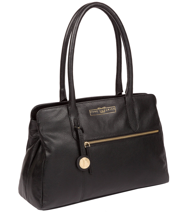 'Darby' Black Leather Handbag Pure Luxuries London