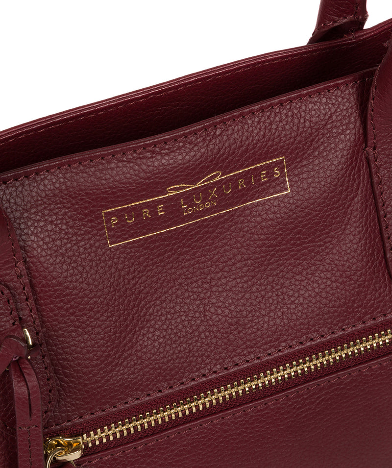 'Darby' Deep Red Leather Handbag image 6