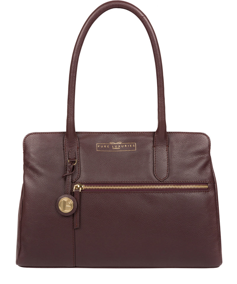'Darby' Plum Leather Handbag image 1