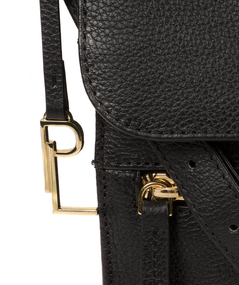 'Kempston' Black Leather Cross Body Bag image 6
