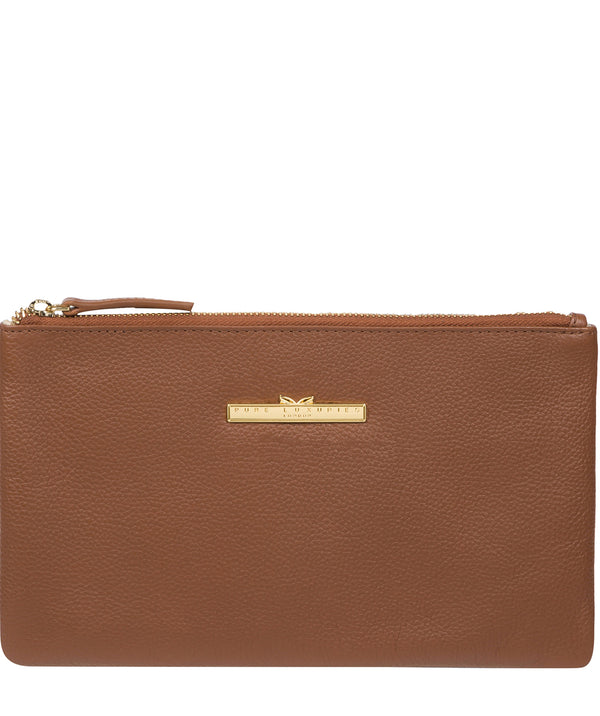 'Arlesey' Tan Leather Clutch Bag
