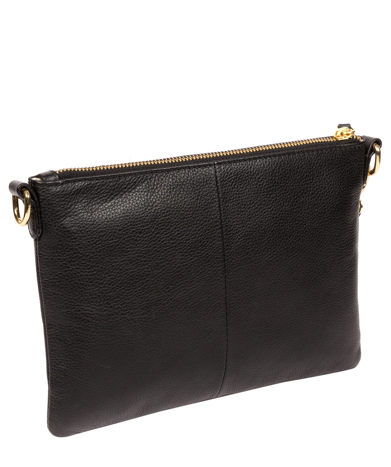 'Lytham' Black Leather Clutch Bag image 3