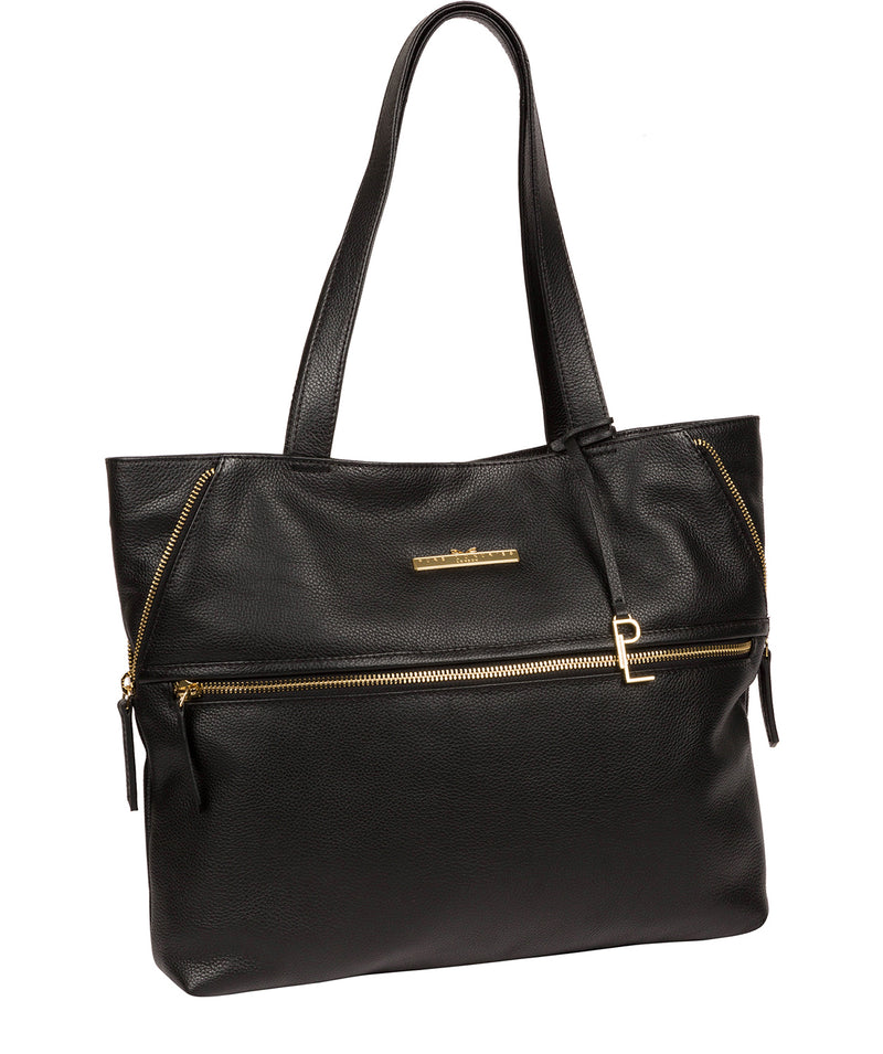 'Selsey' Black Leather Tote Bag image 5