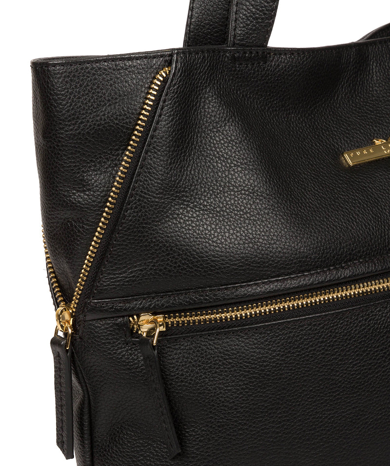 'Selsey' Black Leather Tote Bag image 7