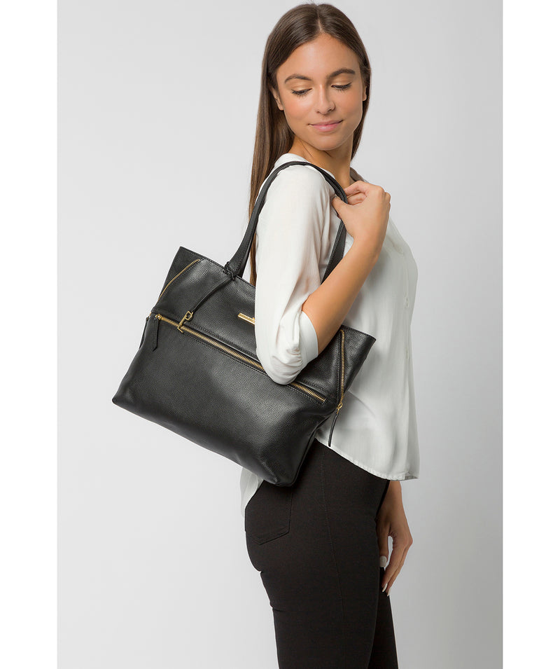'Selsey' Black Leather Tote Bag image 2