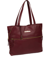 'Selsey' Deep Red Leather Tote Bag Pure Luxuries London