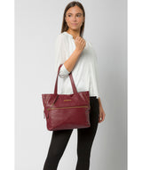 'Selsey' Deep Red Leather Tote Bag image 2