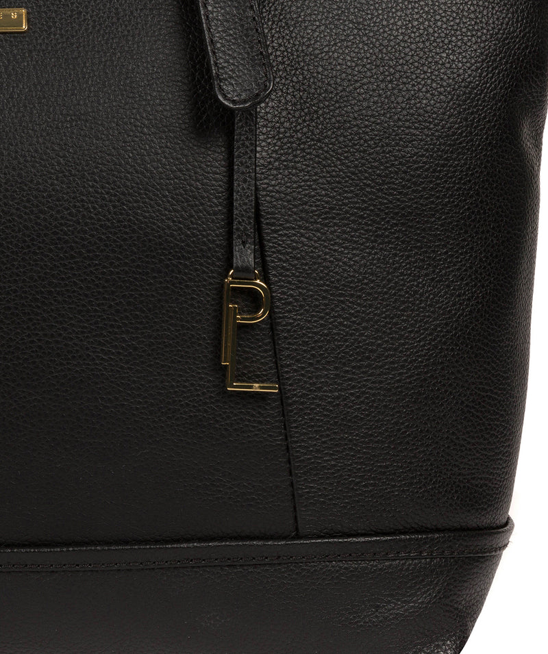 'Thame' Black Leather Tote Bag image 6