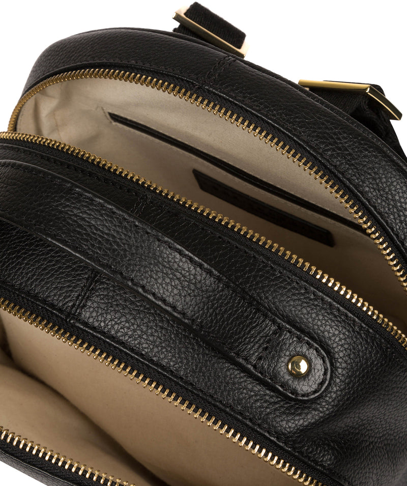 'Hayes' Black Leather Backpack image 4