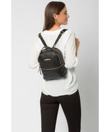 'Hayes' Black Leather Backpack image 2