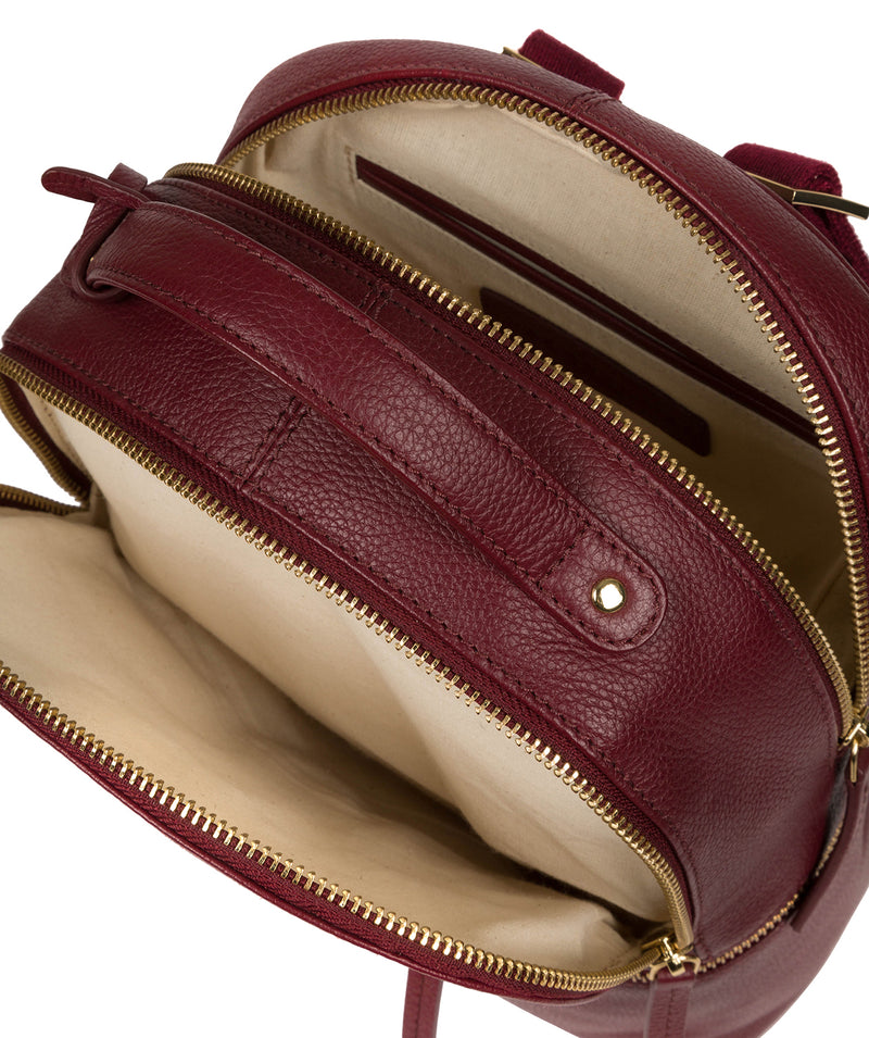 'Hayes' Deep Red Leather Backpack image 4
