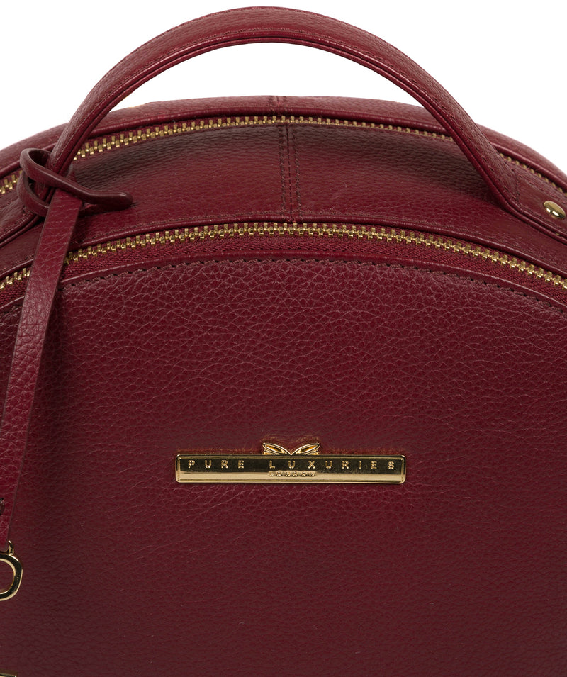 'Hayes' Deep Red Leather Backpack image 7