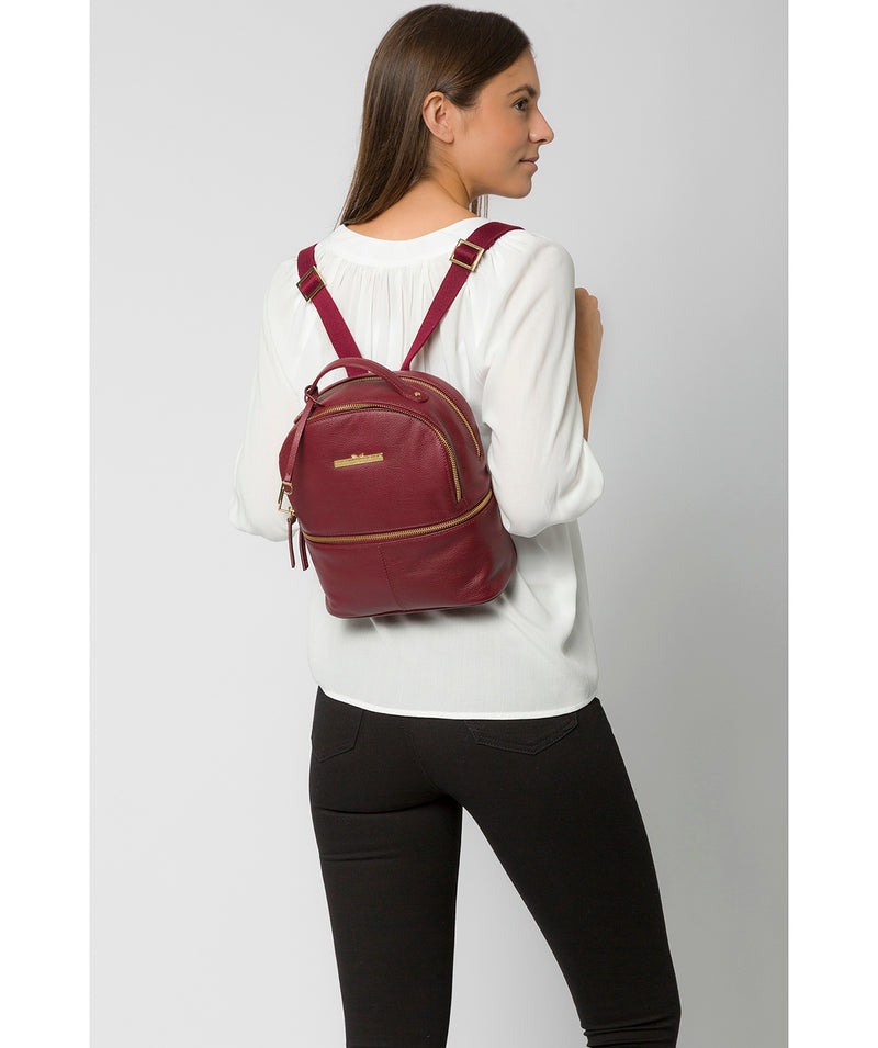 'Hayes' Deep Red Leather Backpack image 2