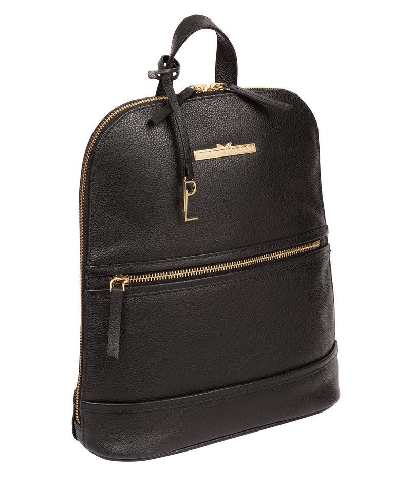 'Elland' Black Leather Backpack Pure Luxuries London