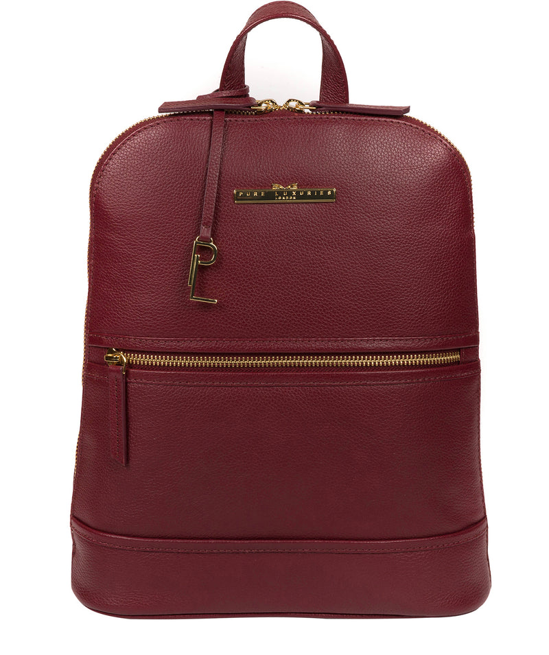 'Elland' Deep Red Leather Backpack image 1
