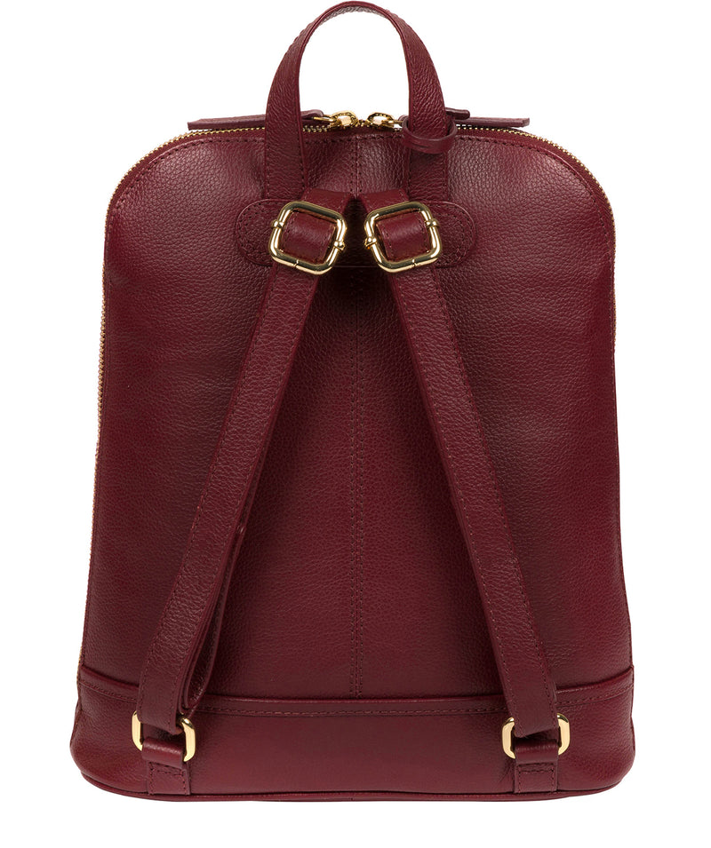 'Elland' Deep Red Leather Backpack image 3