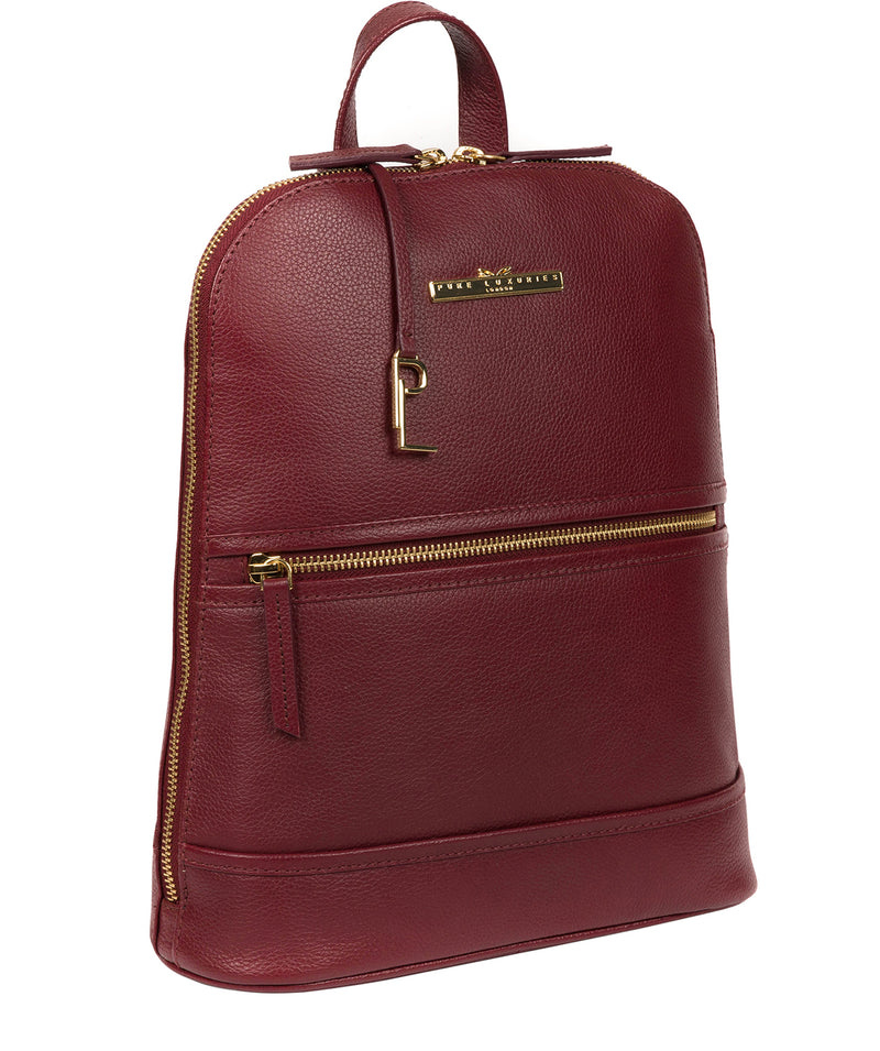 'Elland' Deep Red Leather Backpack image 5