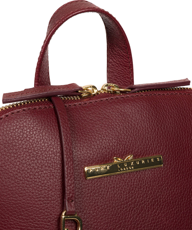 'Elland' Deep Red Leather Backpack image 6
