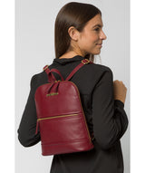 'Elland' Deep Red Leather Backpack image 2
