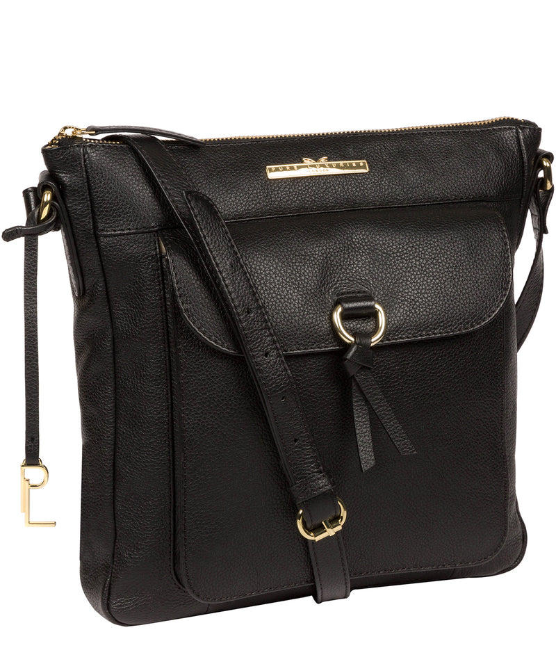 'Holbroke' Black Leather Shoulder Bag image 5