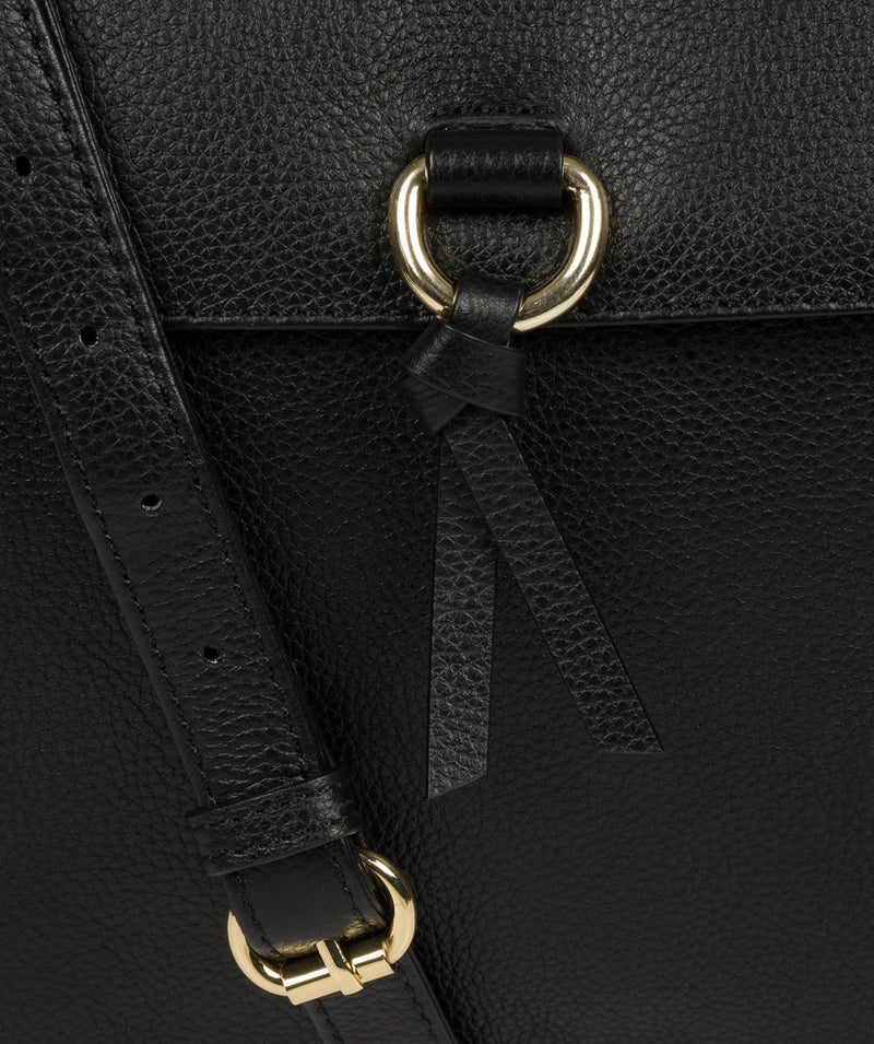'Holbroke' Black Leather Shoulder Bag image 6