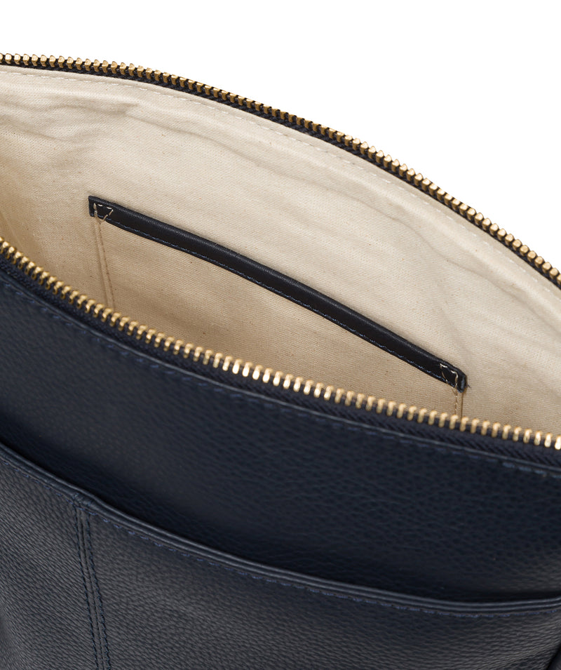 'Holbroke' Navy Leather Shoulder Bag